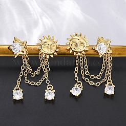 Серьги-гвоздики из циркония&nbsp;EJEW-H158-24G