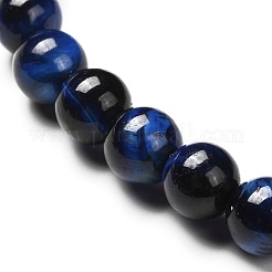Braccialetti elasticizzati con perline rotonde in occhio di tigre naturale tinti e riscaldati&nbsp;BJEW-JB06654-02