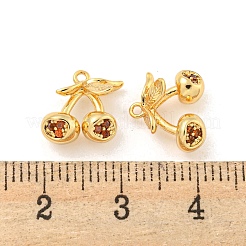 Pendentifs avec zircon cubiques à micro-pavés en laiton&nbsp;KK-K369-01G-01