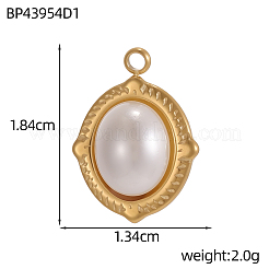 Anhänger aus Edelstahl 304 und Muschelperlen&nbsp;STAS-OY013-49G