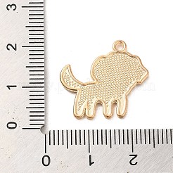 合金エナメルチャーム  ライトゴールド  犬チャーム  ホワイト  19x21x1mm  穴：1.5mm&nbsp;ENAM-E064-09KCG