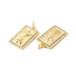 Латунные микропаве прозрачные подвески с фианитом&nbsp;KK-P234-09G