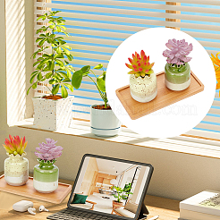 Бамбуковое прямоугольное блюдце для растений AJEW-WH0475-31