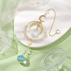 Подвесные ловцы солнца из лунной латуни и нержавеющей стали 304&nbsp;HJEW-TA00154