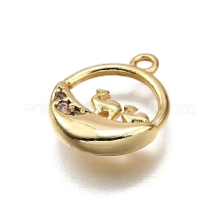 Латунные микропаве прозрачные подвески с фианитом&nbsp;LS-KK-G530-01B-G