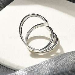 女性用304ステンレススチールオープンカフリング  ステンレス鋼色  26mm  内径：17mm&nbsp;X-RJEW-M025-02P