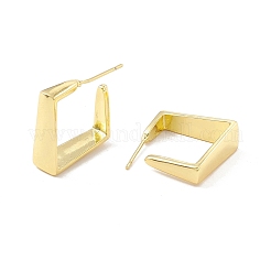 Прямоугольные серьги-гвоздики из латуни с реечным покрытием&nbsp;EJEW-I266-14G