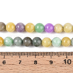 Нити окрашенных натуральных кварцевых бусин G-T139-6mm-94