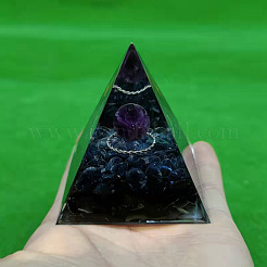 オルゴナイトピラミッド樹脂エネルギー発生器  レイキ天然アメジストとラピスラズリのチップが内蔵されており、自宅やオフィスのデスクの装飾に最適です。  50mm&nbsp;PW-WGACC49-01