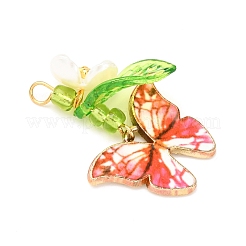 8 шт. подвески в виде бабочек и цветов из двухцветного стеклянного бисера PALLOY-JF04461