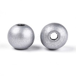 Perles rondes en bois de schima naturel peintes au pistolet&nbsp;WOOD-A018-12mm-03