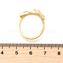 Манжеты из латуни с микро паве кубический цирконий для женщин RJEW-F184-13B-G