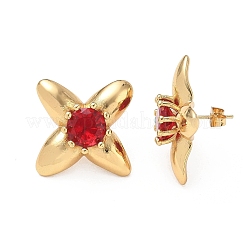 Boucles d'oreilles puces en acier inoxydable 304 serties de zirconiums cubiques pavés&nbsp;SA-CBA2696-30G-02