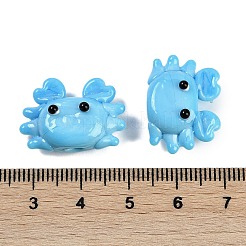 手作りランプワークビーズ  カニ  ライトスカイブルー  15~17x22~24x7.5~9mm  穴：1.6~2mm&nbsp;LS-LAMP-Q031-018I