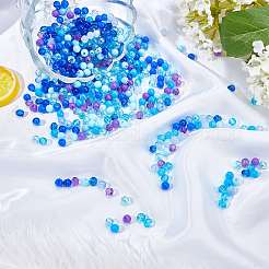 1050 шт. 15 вида синих прозрачных и непрозрачных акриловых/пластиковых бусин&nbsp;MACR-CA0001-10