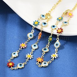 Браслеты из нержавеющей стали 304 с эмалированными звеньями для женщин BJEW-S157-08G