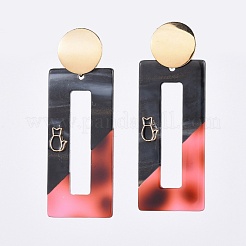 Boucles d'oreilles pendantes en acétate de cellulose (résine)&nbsp;EJEW-JE03456-01