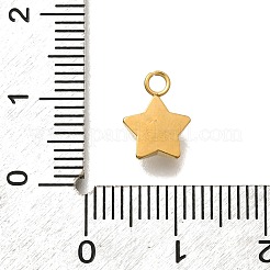 304ステンレススチールパヴェキュービックジルコニアチャーム  18KGP本金メッキ  スター  10x7.5x3mm  穴：1.8mm&nbsp;STAS-D310-07G-03