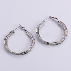 6 пара тройных серег-колец из нержавеющей стали TG0957-1