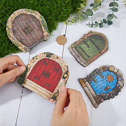4 pieza de 4 estilos de decoraciones de exhibición de puerta de boj&nbsp;DJEW-GF0001-69