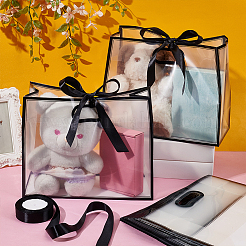 15 шт. прямоугольные матовые прозрачные полипропиленовые пластиковые пакеты для хранения с 1 рулонами полиэстеровой ленты ABAG-UN0001-06A