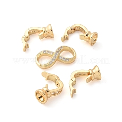 Messing Micro Pave klare Zirkonia Falte über Verschlüsse&nbsp;KK-L289-008G