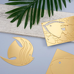 3 комплект 3 акриловых зеркальных настенных наклеек в виде рыб&nbsp;DIY-CF0001-02A