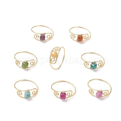 Кольца из натурального турмалина&nbsp;RJEW-JR00928