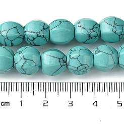 Окрашенные синтетические бирюзовые бусы нити G-H023-A09-01