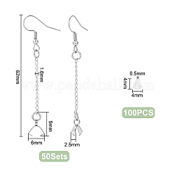 50 шт. крючки для сережек из нержавеющей стали 304&nbsp;EJEW-AB00016