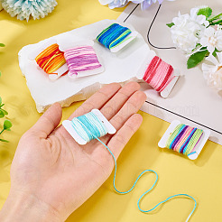 6 шт. 6-х цветные сегментно окрашенные полиэстеровые нитки для вышивки DIY-TAC0020-72