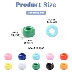 200шт 10 цвета непрозрачные пластиковые бусины KY-YW0001-86