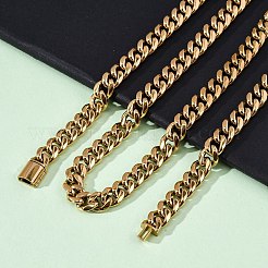 Ожерелья из кубинской цепочки из нержавеющей стали 304 толщиной 8 мм для унисекс&nbsp;NJEW-K295-02A-G