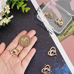 6 шт. прозрачное кубическое циркониевое сердце с булавкой для броши JEWB-BBC0001-03