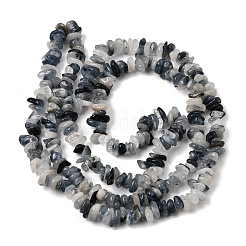 Brins de perles de quartz rutilé bleu natura&nbsp;GG-CBAC13F-B02-01