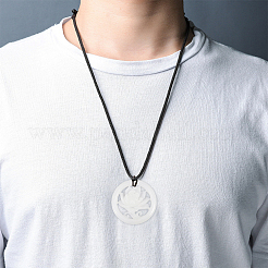 3 шт. натуральный афганский белый нефрит полые большие подвески&nbsp;G-CA0001-79