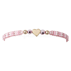 Braccialetti di perline di vetro intrecciate per le donne&nbsp;BJEW-MZ00122-04