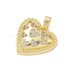 Pendentifs en laiton micro pavé de zircone cubique transparent pour la saint-valentin&nbsp;KK-F939-01C-G