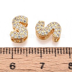 Латунные микропаве из прозрачного кубического циркония&nbsp;KK-T071-17G-S