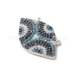 Oeil de cheval plaqué laiton micro pavé de breloques en zircone cubique&nbsp;KK-G504-05P