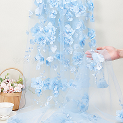 Tissu en polyester à fleurs 3D avec perles de résine&nbsp;AJEW-MA0001-48C