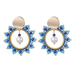 Серьги-гвоздики из латунного стекла с солнечными лучами&nbsp;EJEW-MZ00520-01