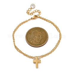 Браслеты с подвесками из нержавеющей стали 304 BJEW-K265-01G