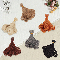 6 stücke 6 farben hohe temperatur faser lange birne dauerwelle frisur puppe perücke haar&nbsp;DOLL-GF0001-15