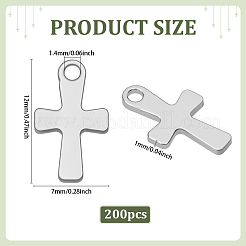 200 шт. подвески-крестики из нержавеющей стали 304 STAS-ME0001-72
