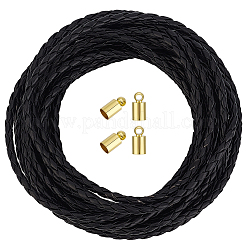 Cordones de cuero sintético trenzado redondo de 5 m&nbsp;WL-CL0001-33A