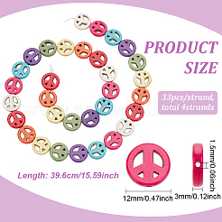 4 нити синтетических бирюзовых бусин G-BC0001-54A-03