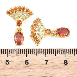 Pendentifs avec zircon cubiques à micro-pavés en laiton&nbsp;KK-K340-53G-03