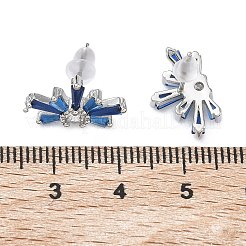 Серьги-гвоздики из латуни с микропаве и кубическим цирконием в виде фейерверков для женщин&nbsp;EJEW-F404-02P