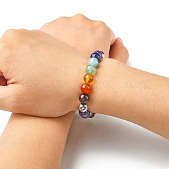 Чакра драгоценных камней бисерные браслеты простирания BJEW-JB02301